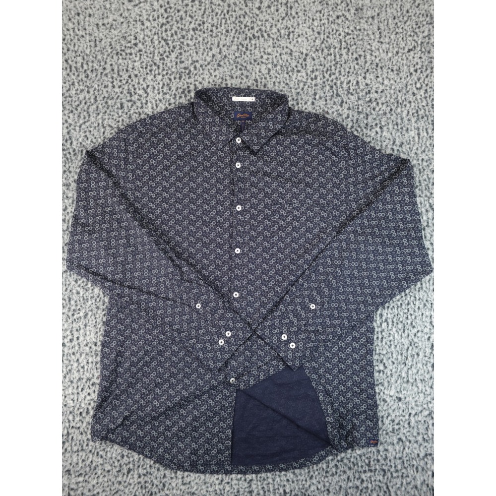 Good Man Brand Button Down Shirt‎ Men XXL Blue Floral Long Sleeve Cotton